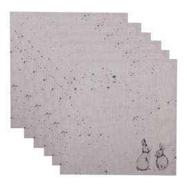 Stoffen servetten (6) Bunny bunnies