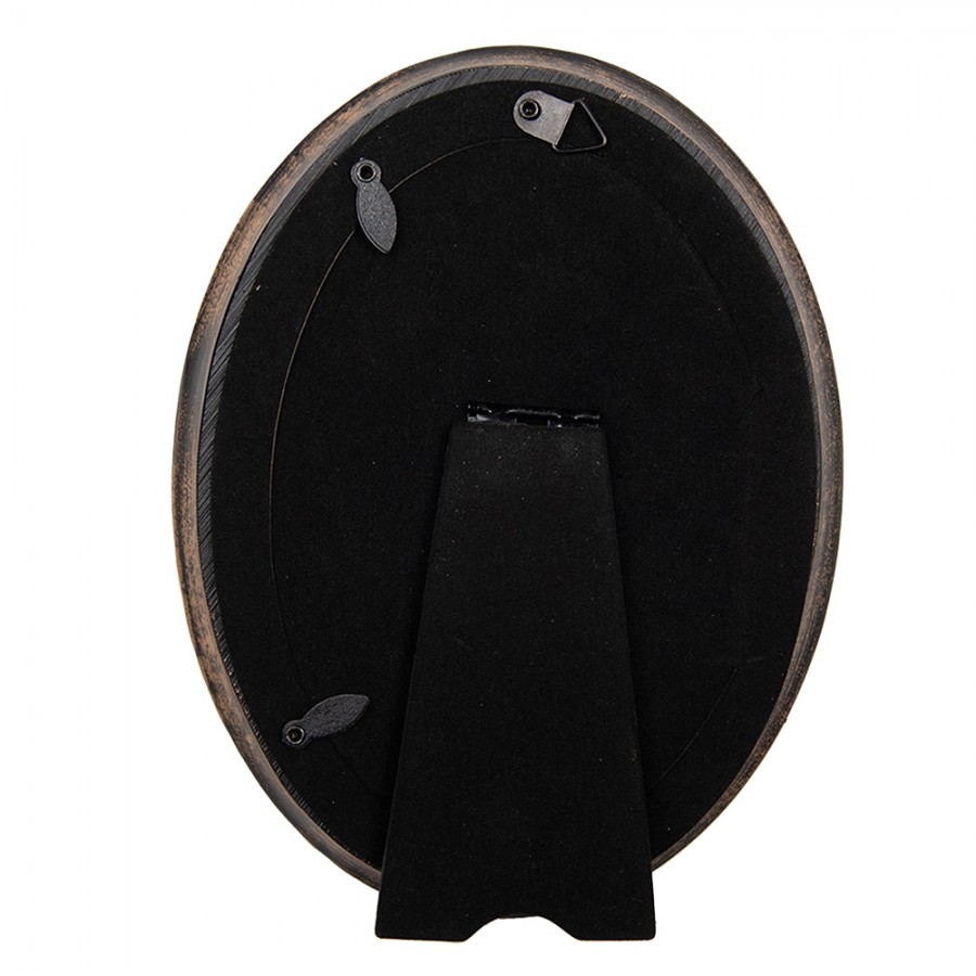 Ovale fotolijst zwart/goud 10*15