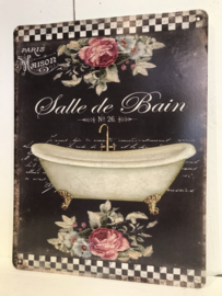 Tekstbord / wandplaat Salle de Bain 25*33