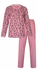 Dames pyjama bloemetjes roze