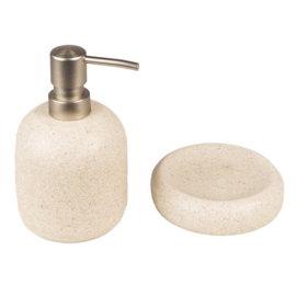 Zeepdispenser beige keramiek