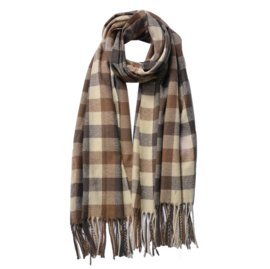 Winter sjaal geruit bruin/beige