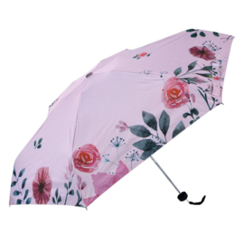 Paraplu bloemen roze 95cm