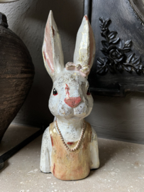 Decoratie beeld mevrouw konijn 29cm