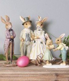 Decoratie konijnen man en vrouw groen