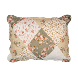 Bedsprei roosjes groen/beige 1 persoons 180*230