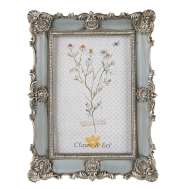 Decoratieve fotolijst blauw/zilver 10*15