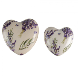 Decoratie hart Lavendel (L) 11*11*4