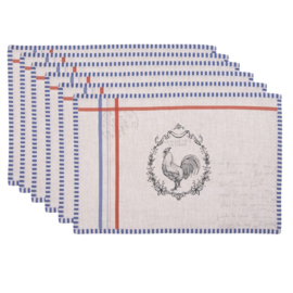 Stoffen placemats (6) Haan Devine French Rooster