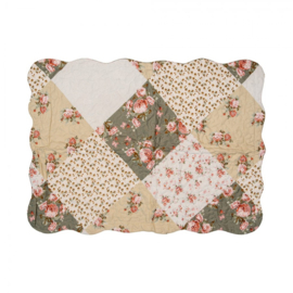 Bedsprei roosjes groen/beige 1 persoons 180*230