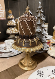 Luxe decoratie taart op gouden voet 18*33