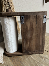 Houten keukenrolhouder met 3 laadjes 33*31*14
