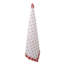 Keukendoek Love It hartjes rood/wit model 1