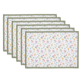 Stoffen placemats (6) Colorful Flowers