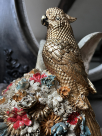 Decoratie buste konijn met bloemen 22*22*35