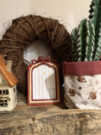 Fotolijst met strik rood/beige 10*15