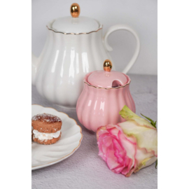 Melkkan en suikerpot Royal Rose roze/goud