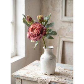 Kunstbloem Pioenroos met 2 zijtakken rood/roze 62cm