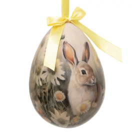 Paashanger set van 2 eieren konijn 11*15