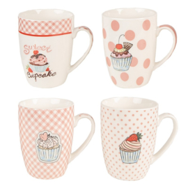 Mokken cupcakes set van 4