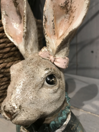 Decoratie konijnen hoofd groen