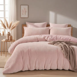 Dekbedovertrek Teddy Check roze 240*200/220