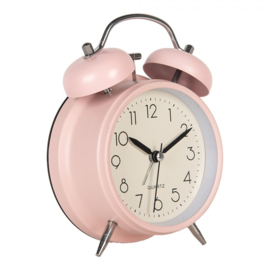 Retro wekker analoog roze 12*17