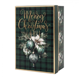 Decoratie opbergdozen set (3) Kerst groen