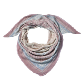 Vierkante dames sjaal print roze
