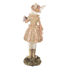 Decoratie konijn vrouw met hoedje