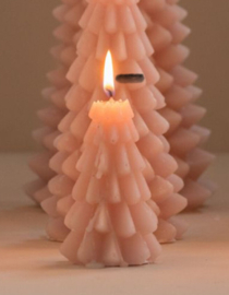 Kaarsje kerstboom roze 6*12