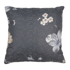 Sierkussenhoes bloemen grijs/beige 40*40