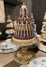 Luxe decoratie taart op goudkleurige voet 24*45