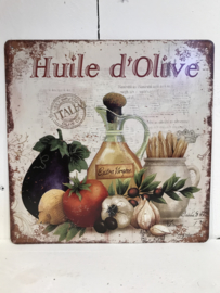 Tekstbord / wandplaat Huile d’Olive 30*30