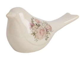 Decoratie vogel met rozen 25*10*13