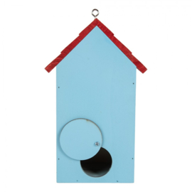Vogelhuisje klaprozen blauw/rood