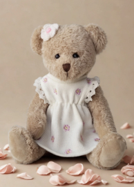 Beer Lila Rose wit jurkje met bloemetjes