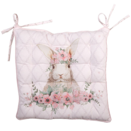 Stoelkussen met foam Floral Easter Bunny