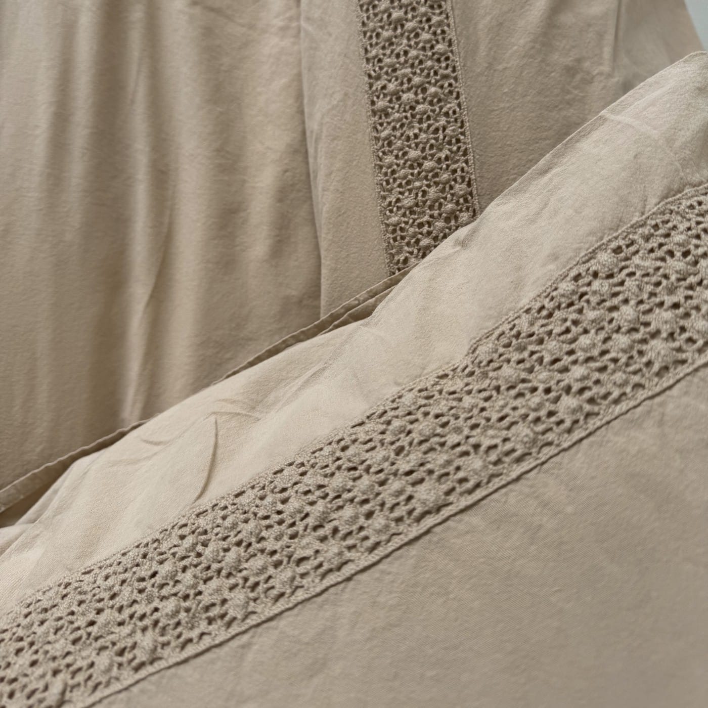 Landelijk dekbedovertrek Maryland zand 240*220