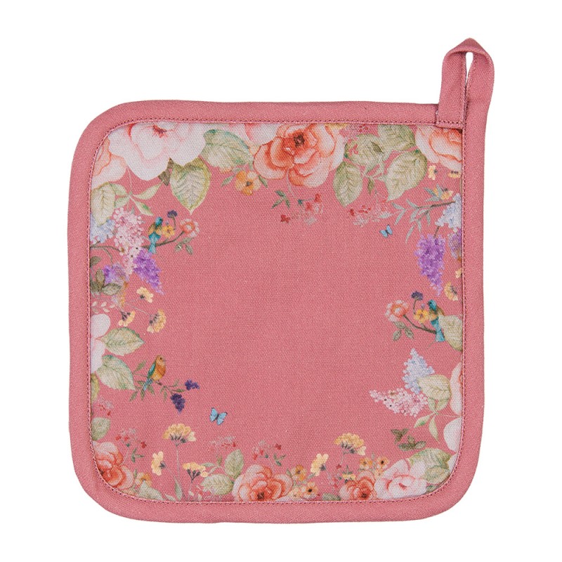 Pannenlap roze met bloemen