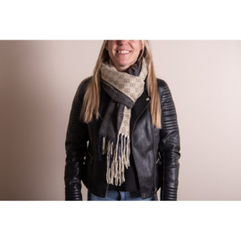 Dames wintersjaal grijs/beige tinten