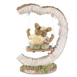 Decoratie konijntjes op schommel 13*7*16