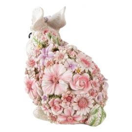 Decoratie konijn met bloemetjes 19*12*18