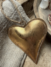 Metalen hart hangend goud (S) 15*3*12