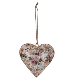 Hangend metalen hart vintage 10 cm
