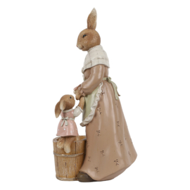 Decoratie moeder konijn met kleintje 13*7*23