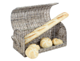 Rieten broodmand Brood met witte letters