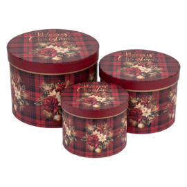 Hoedendozen set (3) Kerst rood