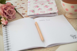 Notitieboek Julia rozen blauw A5