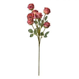 Kunstbloem met rozen roze 55 cm